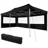 TECTAKE Faltbarer Garten Pavillon 3x6m Mit 2 Seitenteilen – Partyzelt, Anbaupavillon, Festzelt – Schwarz 17