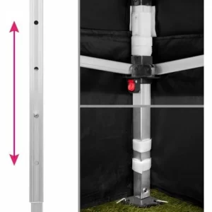 TECTAKE Faltbarer Garten Pavillon 3x6m Mit 2 Seitenteilen – Partyzelt, Anbaupavillon, Festzelt – Schwarz 11