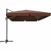 TECTAKE Sonnenschirm Ampelschirm 424cm Mit Fußpedal – Ampelschirm, Sonnenschutz, Gartenschirm – Braun 14