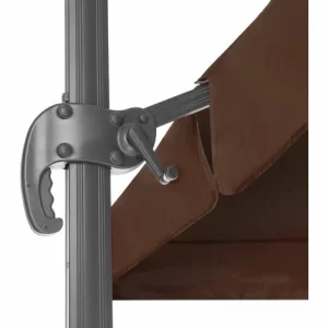 TECTAKE Sonnenschirm Ampelschirm 424cm Mit Fußpedal – Ampelschirm, Sonnenschutz, Gartenschirm – Braun 11