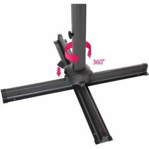 TECTAKE Sonnenschirm Ampelschirm 424cm Mit Fußpedal – Ampelschirm, Sonnenschutz, Gartenschirm – Braun 13