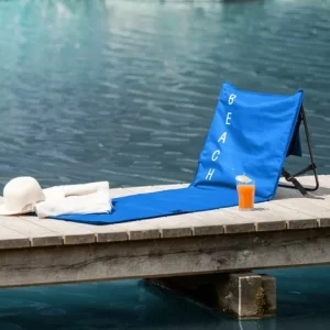 TECTAKE 2 Strandmatten Mit Verstellbaren Lehnen – Strandmatten Mit Lehne, Campingmatten Mit Rückenlehne, Strandmatratzen – Blau 9