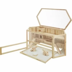 TECTAKE Hamsterkäfig Aus Holz 115x60x58cm – Nagerkäfig, Kleintierkäfig, Kleintierstall 9