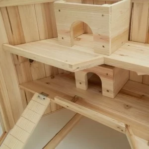 TECTAKE Hamsterkäfig Aus Holz 115x60x58cm – Nagerkäfig, Kleintierkäfig, Kleintierstall 13