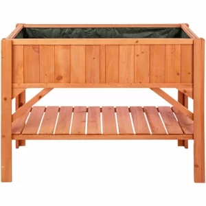 TECTAKE Hochbeet Mit Ablage 119x53x90cm – Frühbeet, Pflanzkasten, Pflanzenbeet 11
