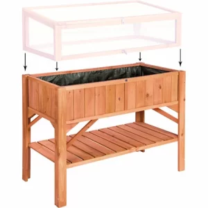 TECTAKE Hochbeet Mit Ablage 119x53x90cm – Frühbeet, Pflanzkasten, Pflanzenbeet 13