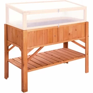 TECTAKE Hochbeet Mit Ablage 119x53x90cm – Frühbeet, Pflanzkasten, Pflanzenbeet 15