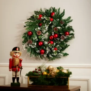 TECTAKE Weihnachtsgirlande Naturgetreu Mit Kugeln Und Tannenzapfen 2,7m – Tannengirlande, Tannenbaumschmuck, Christbaumschmuck 7