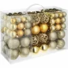 TECTAKE 100 Christbaumkugeln Unzerbrechlich In Gold – Weihnachtskugeln, Weihnachtsbaumschmuck, Christbaumschmuck 19