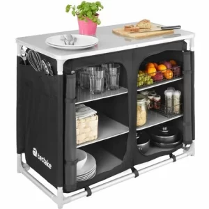 TECTAKE Campingküche 97×47,5x78cm – Outdoorküche, Campingschrank, Campingausstattung – Schwarz 9
