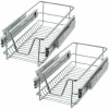 TECTAKE 2 Teleskopschubladen Für Küchen- Und Schlafzimmerschränke – Teleskopauszug, Schrankauszug, Einbauschublade – 27 Cm 17