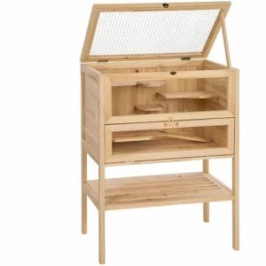 TECTAKE Kleintierkäfig Aus Holz 60x40x80cm – Hamsterkäfig, Käfig, Mäusekäfig 9
