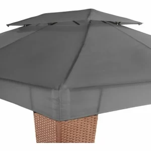TECTAKE Rattan Garten Pavillon Mona 3x4m – Pavillon, Gartenpavillon, Partyzelt – Braun/anthrazit 9