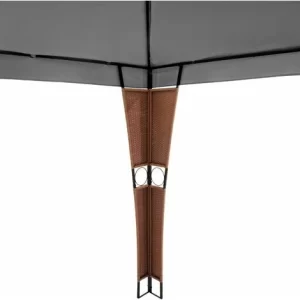 TECTAKE Rattan Garten Pavillon Mona 3x4m – Pavillon, Gartenpavillon, Partyzelt – Braun/anthrazit 11