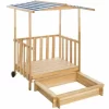 TECTAKE Sandkasten Und Spielveranda Mit Dach 106x105x137cm – Sandkiste, Buddelkasten, Holzsandkasten – Blau 17