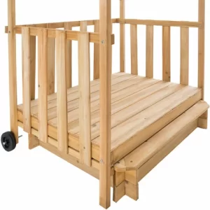 TECTAKE Sandkasten Und Spielveranda Mit Dach 106x105x137cm – Sandkiste, Buddelkasten, Holzsandkasten – Blau 15