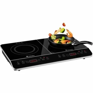 TECTAKE Induktionskochplatte Doppelt 3400W – Mobile Induktionskochplatten, Doppel-Induktionskochfeld, Induktionsplatten 11