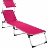 TECTAKE Sonnenliege Aurelie Aus Aluminium, 6-stufig – Strandliege, Beachliege, Sonnenliege – Pink 17