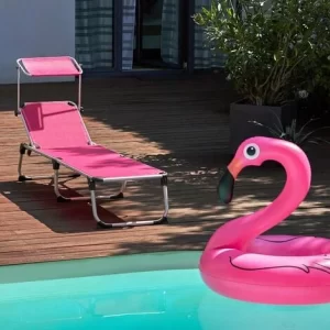 TECTAKE Sonnenliege Aurelie Aus Aluminium, 6-stufig – Strandliege, Beachliege, Sonnenliege – Pink 11
