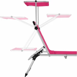 TECTAKE Sonnenliege Aurelie Aus Aluminium, 6-stufig – Strandliege, Beachliege, Sonnenliege – Pink 15
