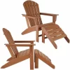 TECTAKE 2er Set Gartenstuhl Mit Fußablage Im Adirondack-Design – Adirondack-Gartenstuhl-Set, Balkonstuhl-Set, Terrassenstuhl-Set – Braun 19
