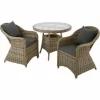 TECTAKE Aluminium Rattan Sitzgruppe Zürich 2+1 – Gartenlounge, Terrassenmöbel, Rattan Lounge – Natur 19