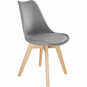TECTAKE 4 Esszimmerstühle Friederike – Stuhl, Esszimmerstuhl, Wohnzimmerstuhl – Grau 15