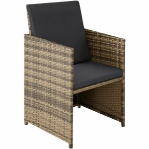 TECTAKE Rattan Sitzgruppe Lausanne 2+1 – Gartenlounge, Terrassenmöbel, Rattan Lounge – Natur 15