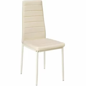 TECTAKE 8 Esszimmerstühle Kunstleder – Küchenstuhl, Freischwinger, Armlehnstuhl – Beige 11