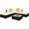 TECTAKE Rattan Lounge Mit Aluminiumgestell Paris – Loungemöbel, Gartenmöbel, Gartengarnitur – Schwarz 19