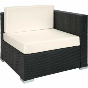 TECTAKE Rattan Lounge Mit Aluminiumgestell Paris – Loungemöbel, Gartenmöbel, Gartengarnitur – Schwarz 13