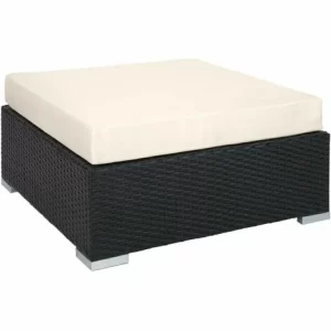 TECTAKE Rattan Lounge Mit Aluminiumgestell Paris – Loungemöbel, Gartenmöbel, Gartengarnitur – Schwarz 15
