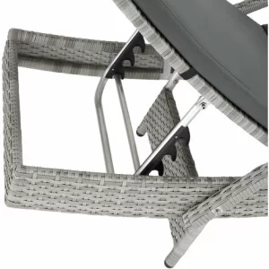TECTAKE Aluminium Rattan Sonnenliege Océane – Gartenliege, Liegestuhl, Relaxliege – Hellgrau 13