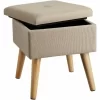 TECTAKE Sitzhocker Elva Gepolstert In Leinenoptik 300kg Mit Stauraum – Sitzhocker Gepolstert In Leinenoptik, Hocker, Möbel – Sand 17