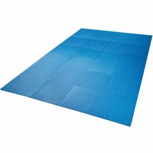 TECTAKE Bodenschutzmatte 24-tlg. – Bürostuhlunterlage, Bodenmatte, Fußbodenschutz – Blau 13
