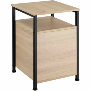 TECTAKE Beistellschrank Cork 40,5×40,5×60,5cm – Nachttisch, Nachtschrank, Schlafzimmerschrank – Industrial Holz Hell, Eiche Sonoma 15