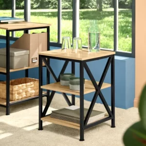 TECTAKE Beistelltisch Nottingham 40,5×40,5×60,5cm – Beistelltisch Industrial Style, Couchtisch, Sofatisch – Industrial Dunkelbraun 9