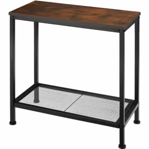 TECTAKE Beistelltisch Filton 60×30,5×60,5cm – Konsole, Flurtisch, Sideboard – Industrial Dunkelbraun 13