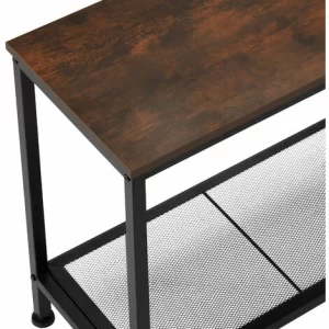 TECTAKE Beistelltisch Filton 60×30,5×60,5cm – Konsole, Flurtisch, Sideboard – Industrial Dunkelbraun 15