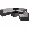 TECTAKE Rattan Lounge Verona – Rattan-Lounge, Rattan-Gartenmöbel, Balkonmöbel – Schwarz 19