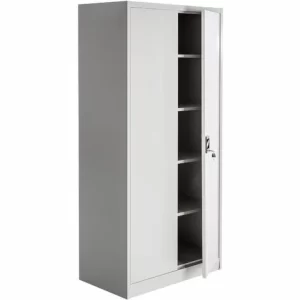 TECTAKE 2er Set Aktenschrank Mit 5 Böden 180x90x40cm – Büroschrank, Rolladenschrank, Hängeregisterschrank – Grau 15
