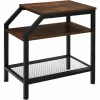 TECTAKE Beistelltisch Plymouth 36,5×58,5×59,5cm – Nachttisch, Schlafzimmertisch, Wohnzimmertisch – Industrial Dunkelbraun 19