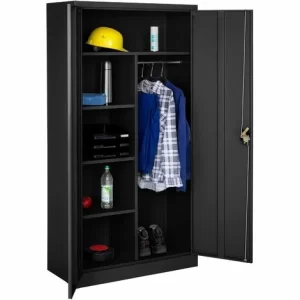 TECTAKE 10er Set Spind Mit 6 Fächern Und Kleiderstange 180x90x40cm – Stahlschrank, Schließfach, Kleiderspind – Schwarz 9