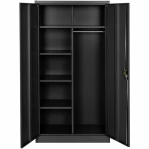 TECTAKE 10er Set Spind Mit 6 Fächern Und Kleiderstange 180x90x40cm – Stahlschrank, Schließfach, Kleiderspind – Schwarz 13