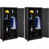 TECTAKE 2er Set Spind Mit 6 Fächern Und Kleiderstange 180x90x40cm – Stahlschrank, Schließfach, Kleiderspind – Schwarz 19