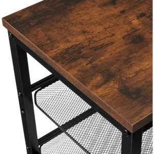 TECTAKE Schuhregal Derry 75,5×30,5×45,5cm – Schuhregal Mit Gitterablagen, Schuhablage, Schuhbank – Industrial Dunkelbraun 15