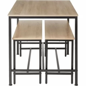 TECTAKE Sitzgruppe Bolton 2 + 1 – Esstisch-Set, Essgruppe, Küchentisch-Set – Industrial Holz Hell, Eiche Sonoma 13