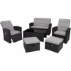 TECTAKE Rattan Lounge Bari – Rattan-Lounge, Lounge-Set, Lounge-Gruppe – Schwarz 19