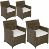 TECTAKE 4er Set Rattanstuhl Saint Tropez – Gartensessel, Gartenstuhl, Balkonsessel 17