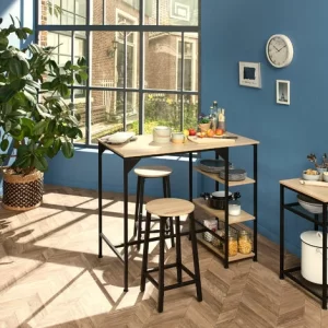 TECTAKE Bartisch Cannock 109x60x100cm – Bartisch Industrial Style, Bistrotisch, Stehtisch – Industrial Holz Hell, Eiche Sonoma 9